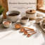 Ensemble de 4 cuillères doseuses en bois, ustensiles de cuisine artisanaux en bois naturel