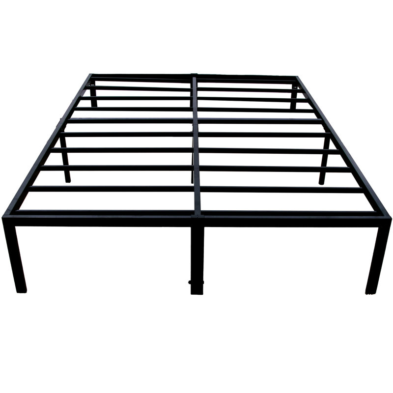 Queen Black Steel Modern Platform Bed Foundation, And Strong, Clean Simple Edges, Storage Space Bed, Frame For 2000 Pounds, Design, Under -