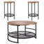Ensemble de 3 tables basses rondes avec pieds en métal et configuration flexible
