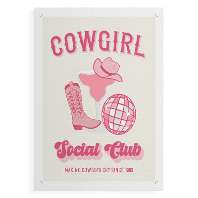 Cowgirl Social Club - Impression sur toile seulement - NON CADRE