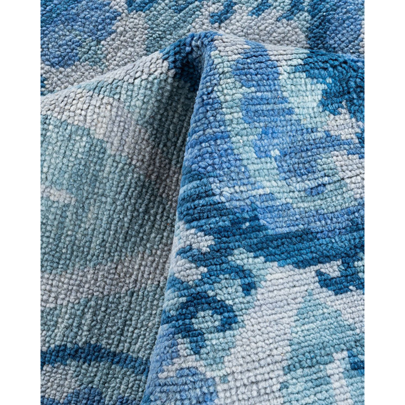 Overdyed One-of-a-Kind Rectangle 9'1" X 12'3" Hand Knotted Area Rug