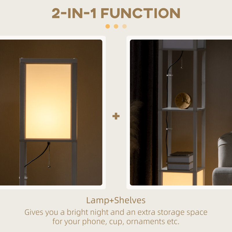 Niks 156cm Column Floor Lamp, White