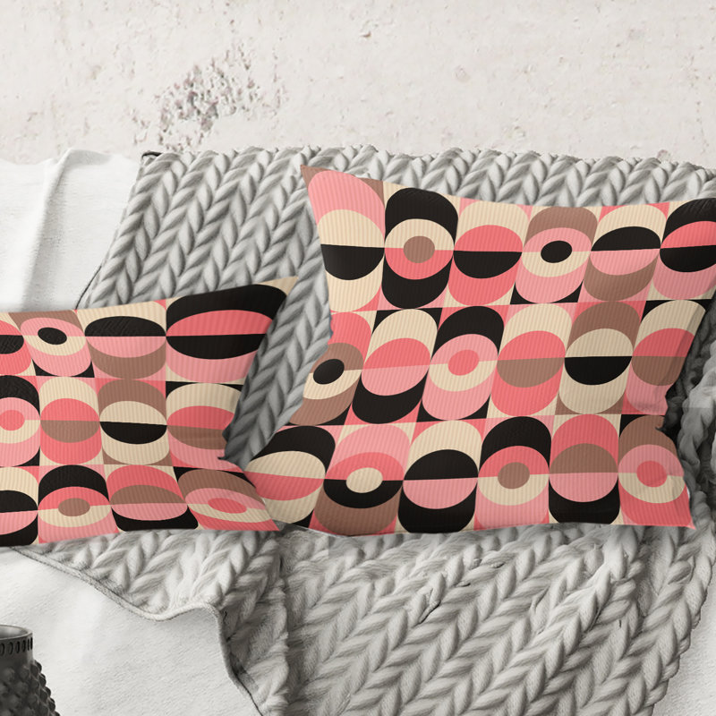 Coussin décoratif rétro Mid-Century, 18 po x 18 po