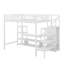 Lit mezzanine double en métal avec meuble télé, lit mezzanine en métal avec escalier et garde-robe-758743065