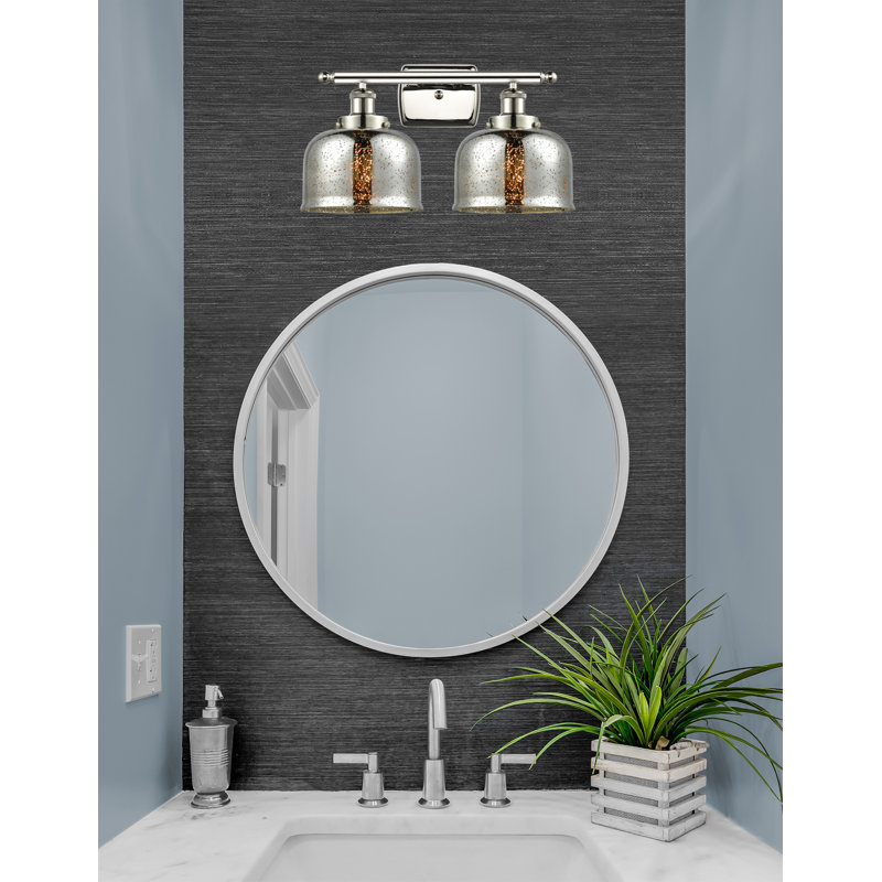 Barre d'éclairage de salle de bain à deux lumières à DEL à intensité variable, Nickel poli