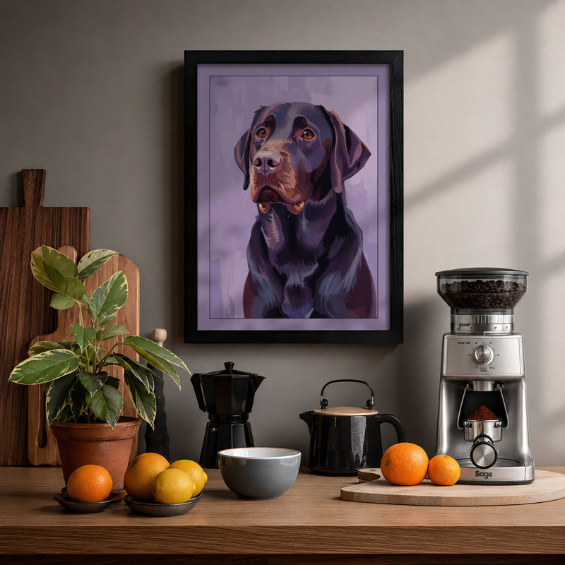 Quiet Labrador Modern - Print, A1 - 84.1 x 59.4 cm, Black