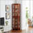 Corner Curio Cabinet With 4 Adjustable Tempered Glass Shelves And Built-In Lighting, For Displaying Collectibles And Maximizing Space-38689079