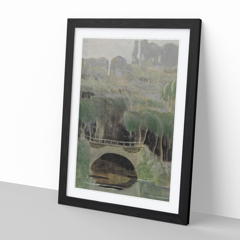 Spring Motif by Mikalojus Konstantinas - Picture Frame Painting, Black, 48cm H x 36cm W x 2cm D