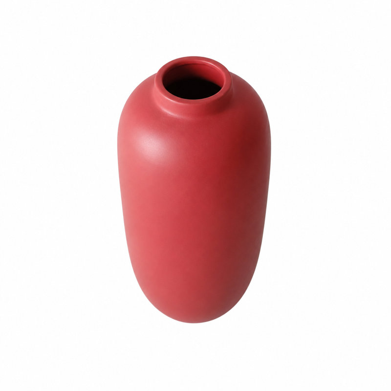 Cole and Grey Ceramic Floor Red Decorative Vase