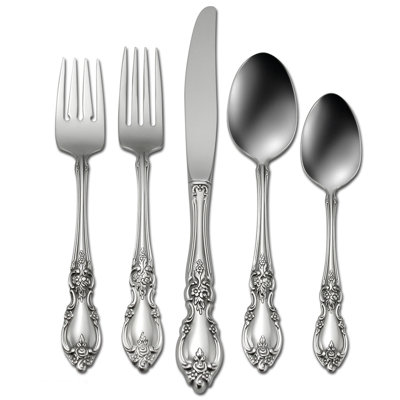 Oneida Louisiana 5 Piece 18/10 Stainless Steel Flatware Set, Service for 1