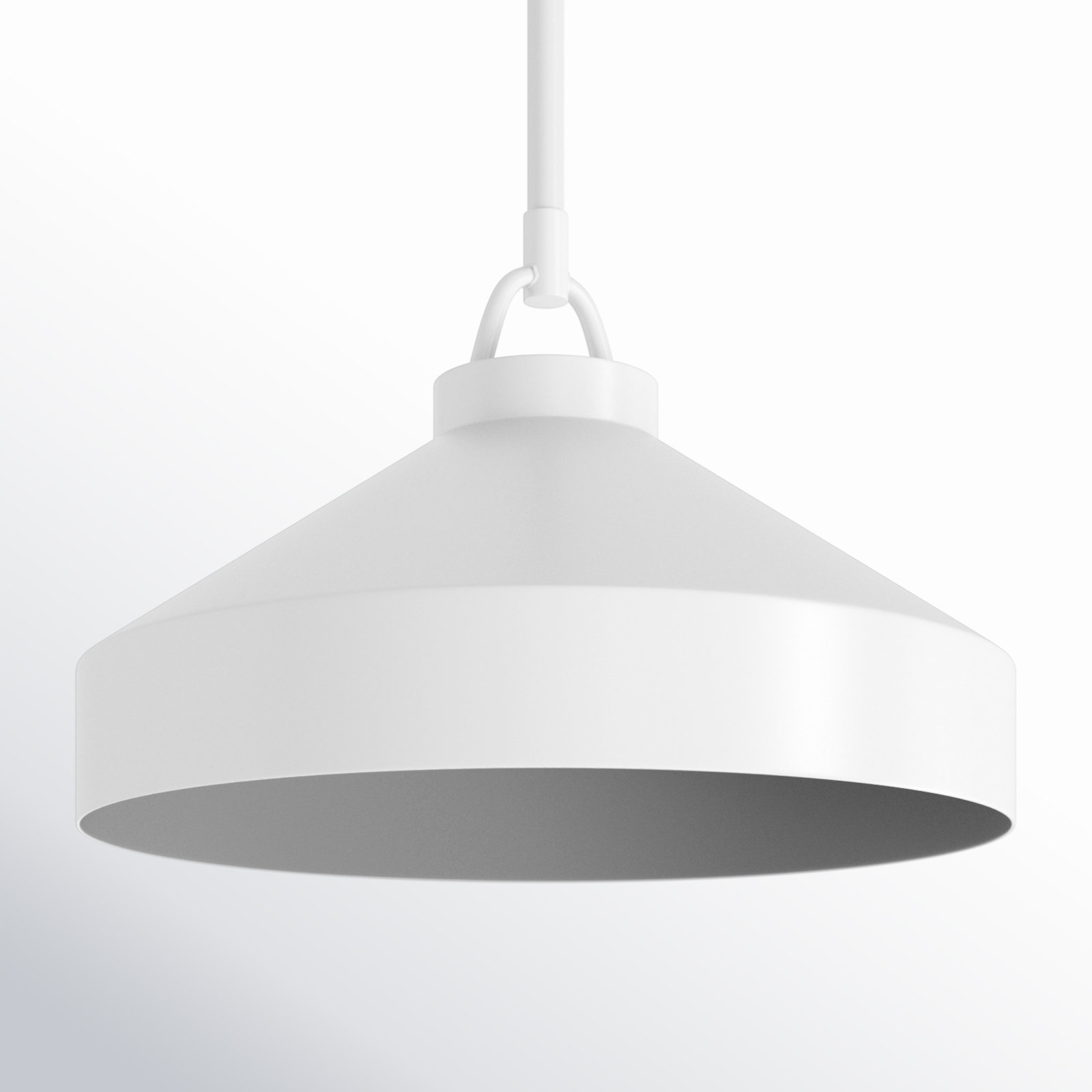 Orion Single Light Metal Dimmable Pendant, White, 49.25" H x 16" W x 16" D