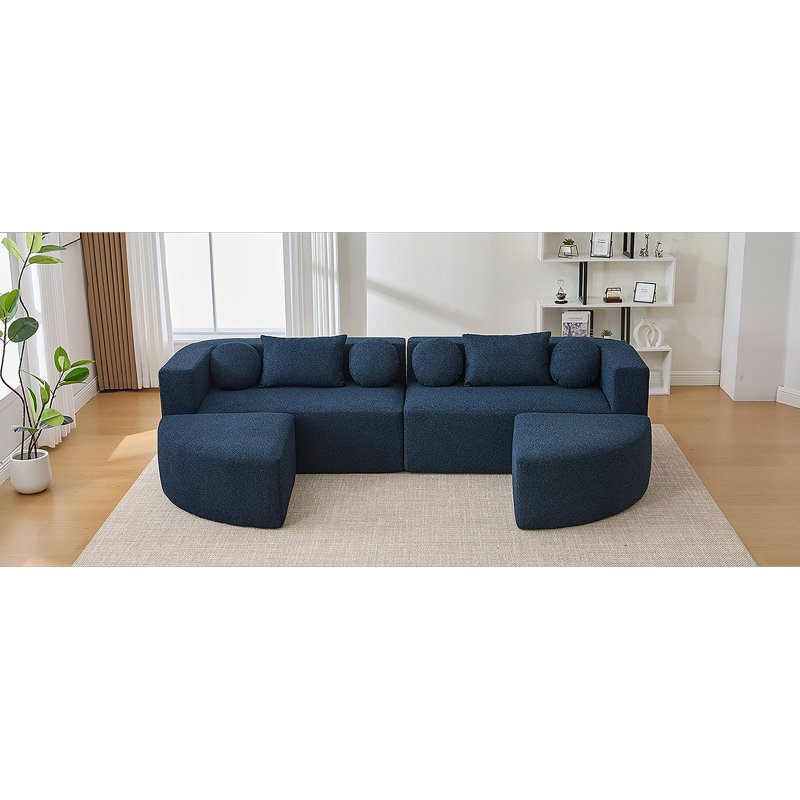 Canapé modulaire Boneless Couch, Bouclé bleu