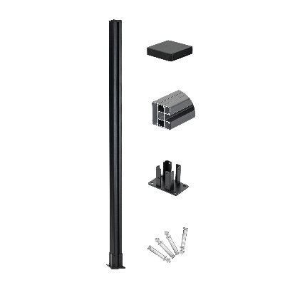 Poteau de clôture en aluminium 6,2 pi H - ensemble de 1
