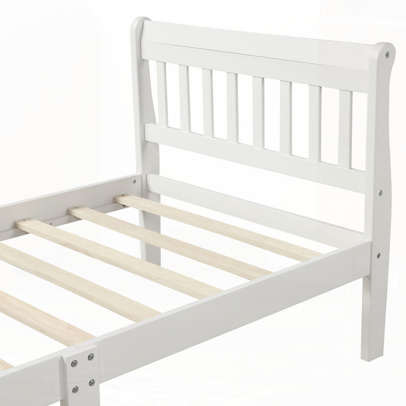 Wood Twin Bed, White