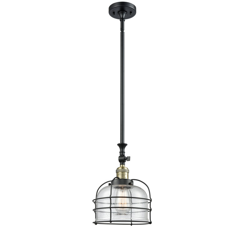 Luminaire suspendu 1 lumière Harber, Grainé, Laiton antique noir, Ampoule non incluse