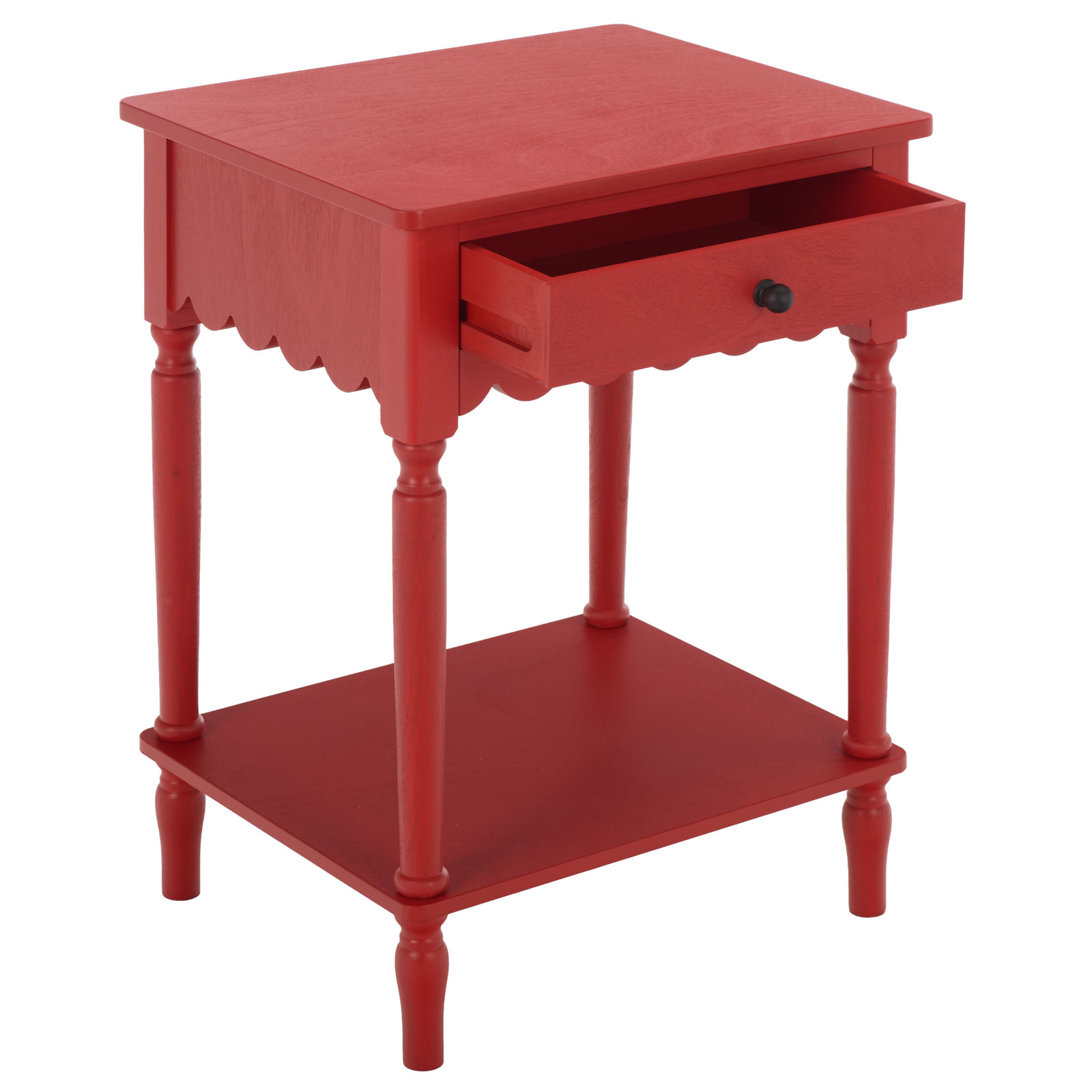 Branden 1 Top Drawer Accent Table, Red