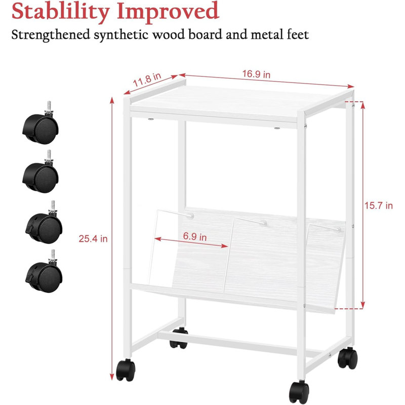 25.4'' H Media Shelves, White Gray Oak