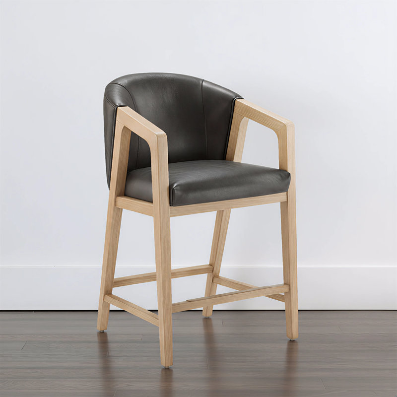 Tabouret de comptoir en similicuir Daina, Éléphant de cire