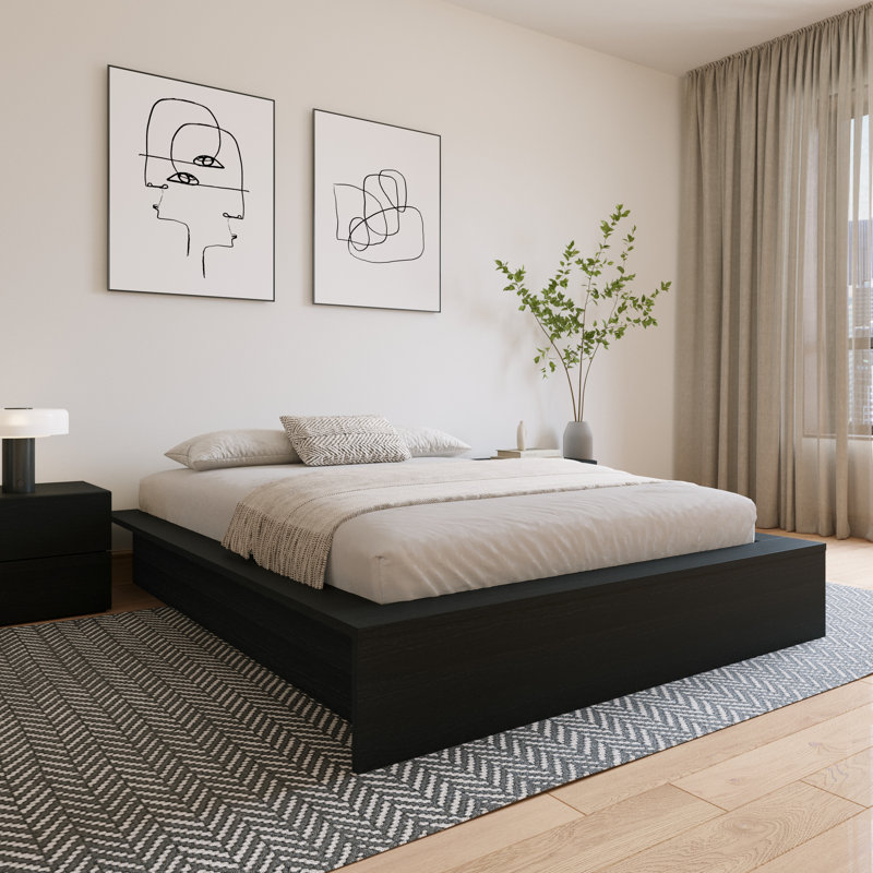 Hamdija Platform Bed, Queen, Black