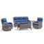Ensemble 5 pièces de canapé de patio et de chaises pivotantes en osier avec table basse-1184726096-1184726098