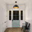 Luminaire suspendu moderne en dôme noir mat et doré
