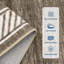 Tapis à bordure géométrique moderne 8 x 10 - lavable, pliable, résistant aux taches, facile à nettoyer, antidérapant pour le salon et la chambre à coucher (bleu marine)-1267874673