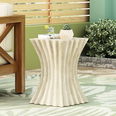 Table d'appoint Wave, brun antique et élégante, aucun assemblage requis, 23,35 po de hauteur, 16,55 po de longueur, 15,99 po de largeur, peut contenir divers articles, multi, capacité de 200 lb, à l'intérieur et à l'extérieur, espace unique