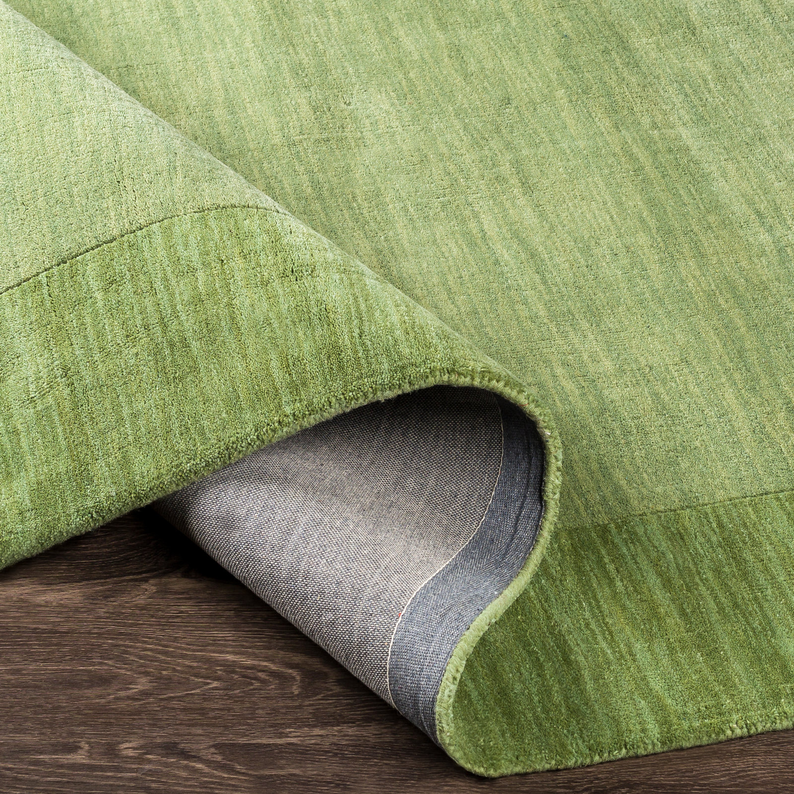Dolma Medium Green Hand-Loomed Wool Rug, Rectangle 12' x 15'