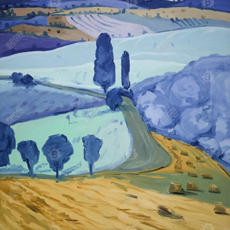 Tuscany field - 32"x32" art on canvas