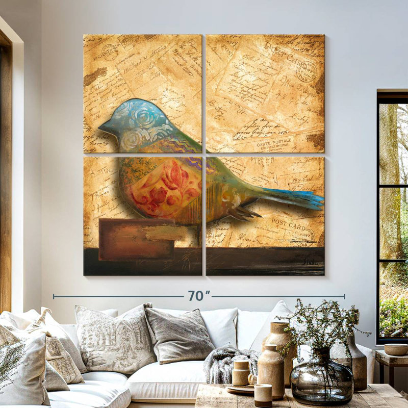Brampt Bird Of Collage I, 57" H x 57" W