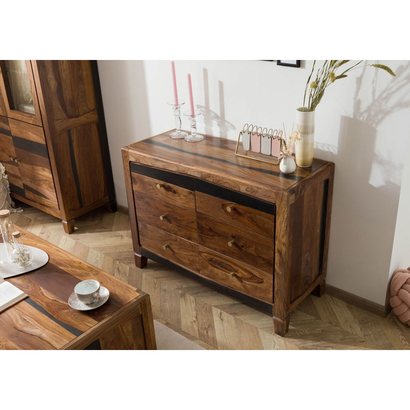 Ancona 110cm Solid Wood Sideboard, Painted Dark Brown