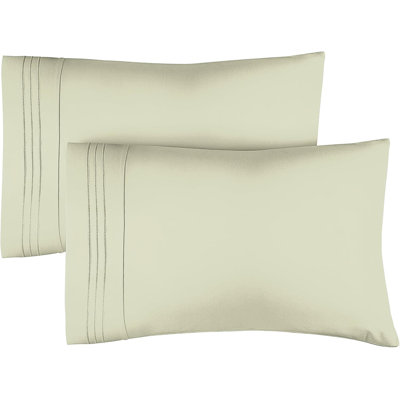 Microfiber Pillowcase Set of 2, Soft Double Brushed Pillow Covers, Breathable & Easy Care