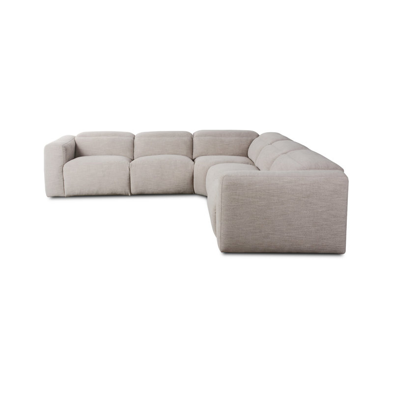 Radley Antigo Natural 5 - Piece Leather Reclining Sectional, Gray Polyester Blend