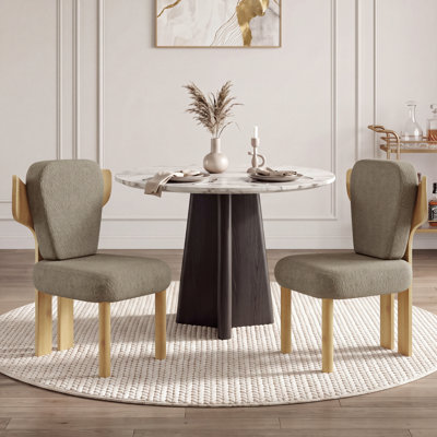 Chaise d'appoint rembourrée avec pieds en bois Brayden (ensemble de 2)