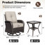 Ensemble de conversation en rotin pour 2 personnes avec table d'appoint, 2 chaises pivotantes et coussins beiges-585242514