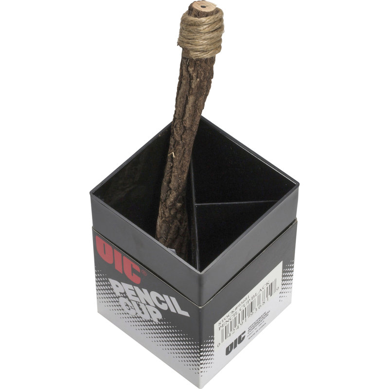 Black Acrylic 3-Compartment Pencil Holder