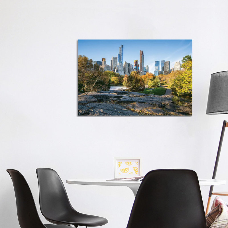 Manhattan Skyline Seen From Central Park, New York City, USA by Jan Becke - Wrapped Canvas Print