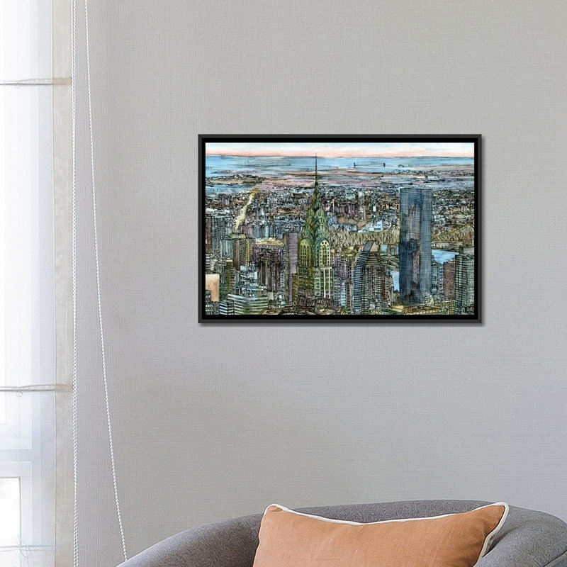 « coast to coast i », reproduction d’impression sur toile tendue, H 18 po x l 26 po x P 1,5 po, Toile avec cadre noir