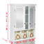 Armoire de rangement pour salle de bain, armoires à pharmacie pour salle de bain avec miroir, 2 portes, 2 tablettes réglables + 3 paniers de rangement de style Noël, armoire murale en bois pour la salle de bain