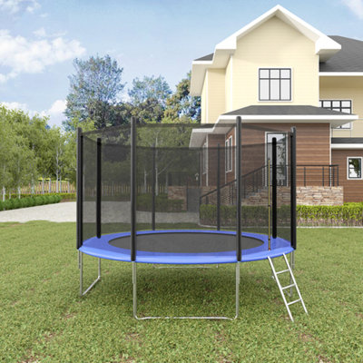 Buruis Round Backyard Trampoline with Safety Enclosure