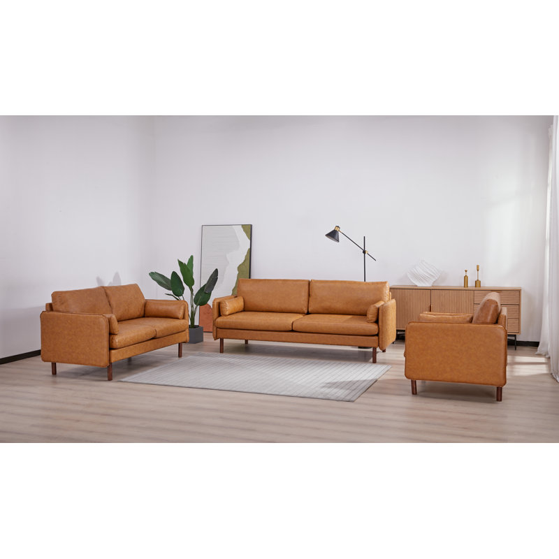 Ensemble de salon en similicuir 3 pièces Reachel