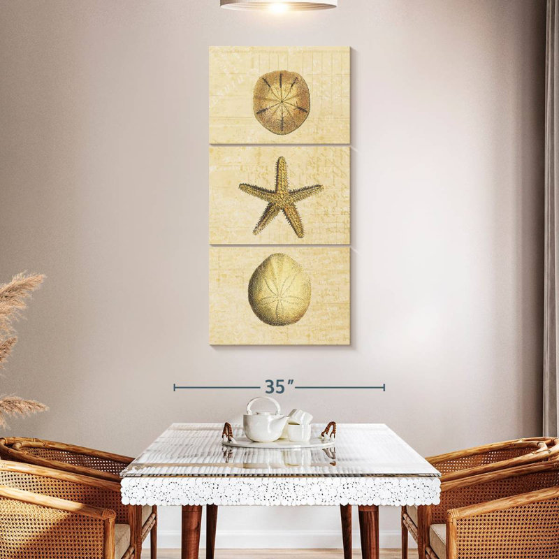 Coquillages au bord de mer, H 52 po x l 24 po