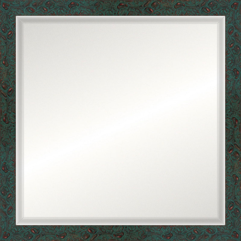 Miroir décoratif Marrakech, Carré 15,75 po x 15,75 po, Marrakech - vert, Biseauté
