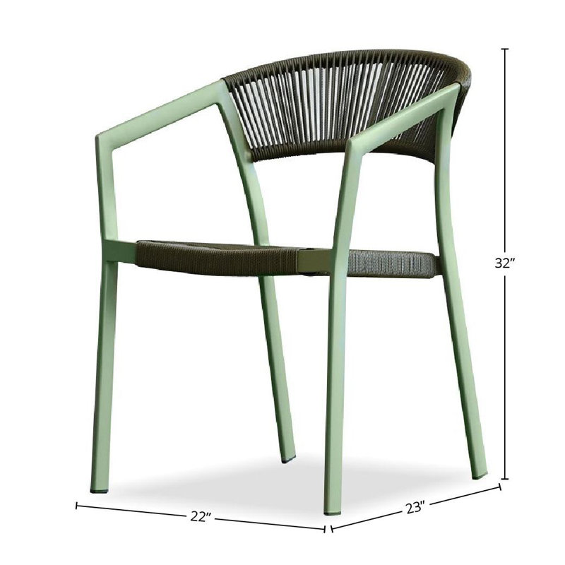 Chaise de salle à manger d'extérieur Soria, Vert foncé / vert olive