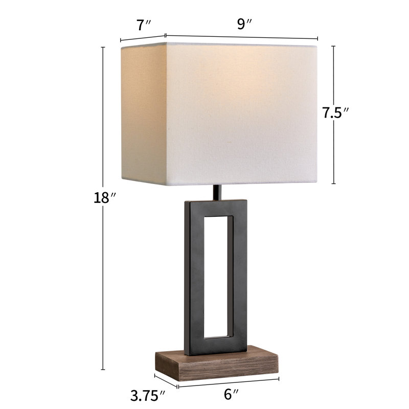 Azami 18" black modern minimalist metal table lamp,suitable for bedside,dormitories,rooms,offices