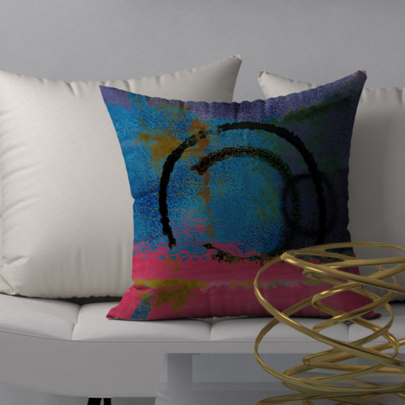 Abstract Reversible Throw Pillow, 18" x 18"