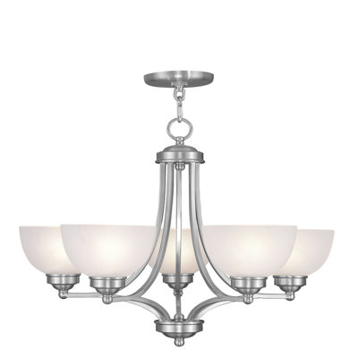 Lustre classique à 5 lumières avec abat-jour