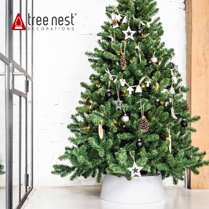 Large White Woven Plastic Christmas Tree Collar
