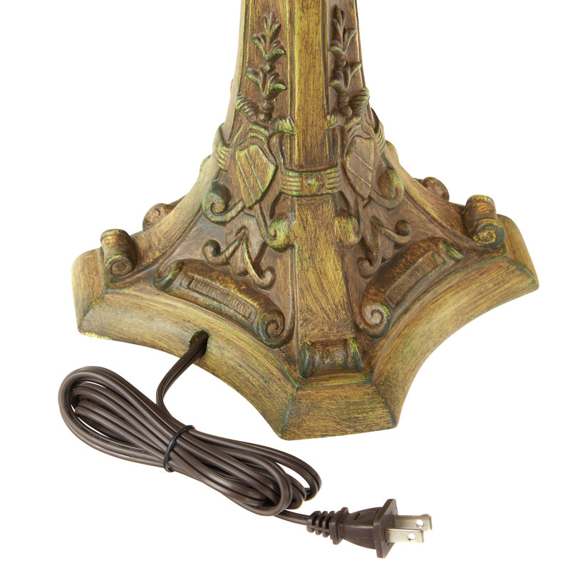 Ariana 26.75" Tan Tiffany Stained Glass Candlestick Table Lamp