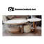 Table basse ovale en bois manufacturé en acier inoxydable-129498396-129498398